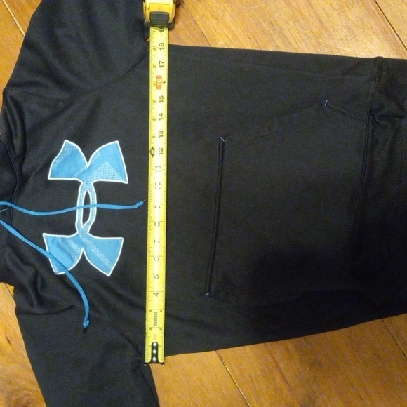 Under Armour Womens Small Logo Hoodie - Black and Powder Blue - Picture 5 of 6